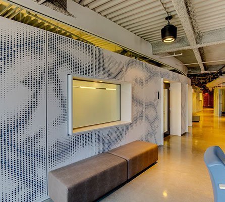 Revestimento de parede ripado