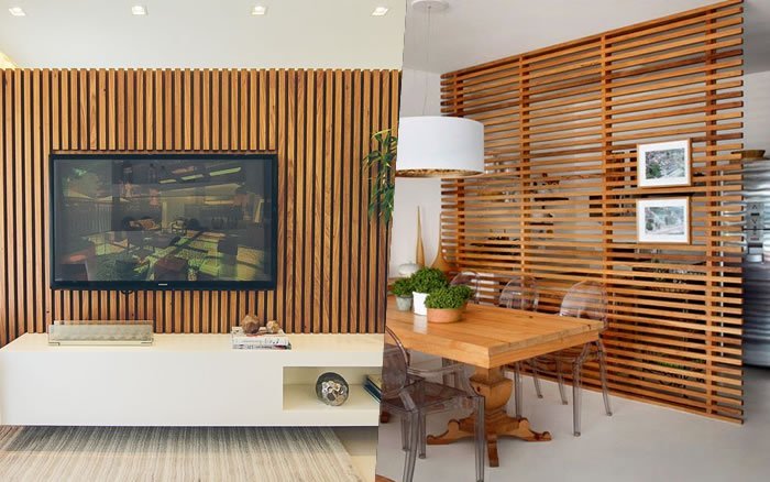 Forro de madeira ripado