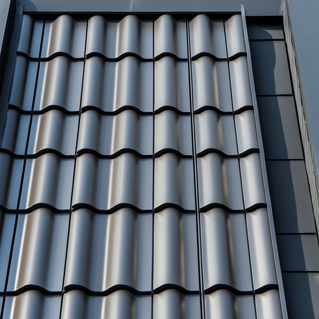 das telhas de alumínio na fachada